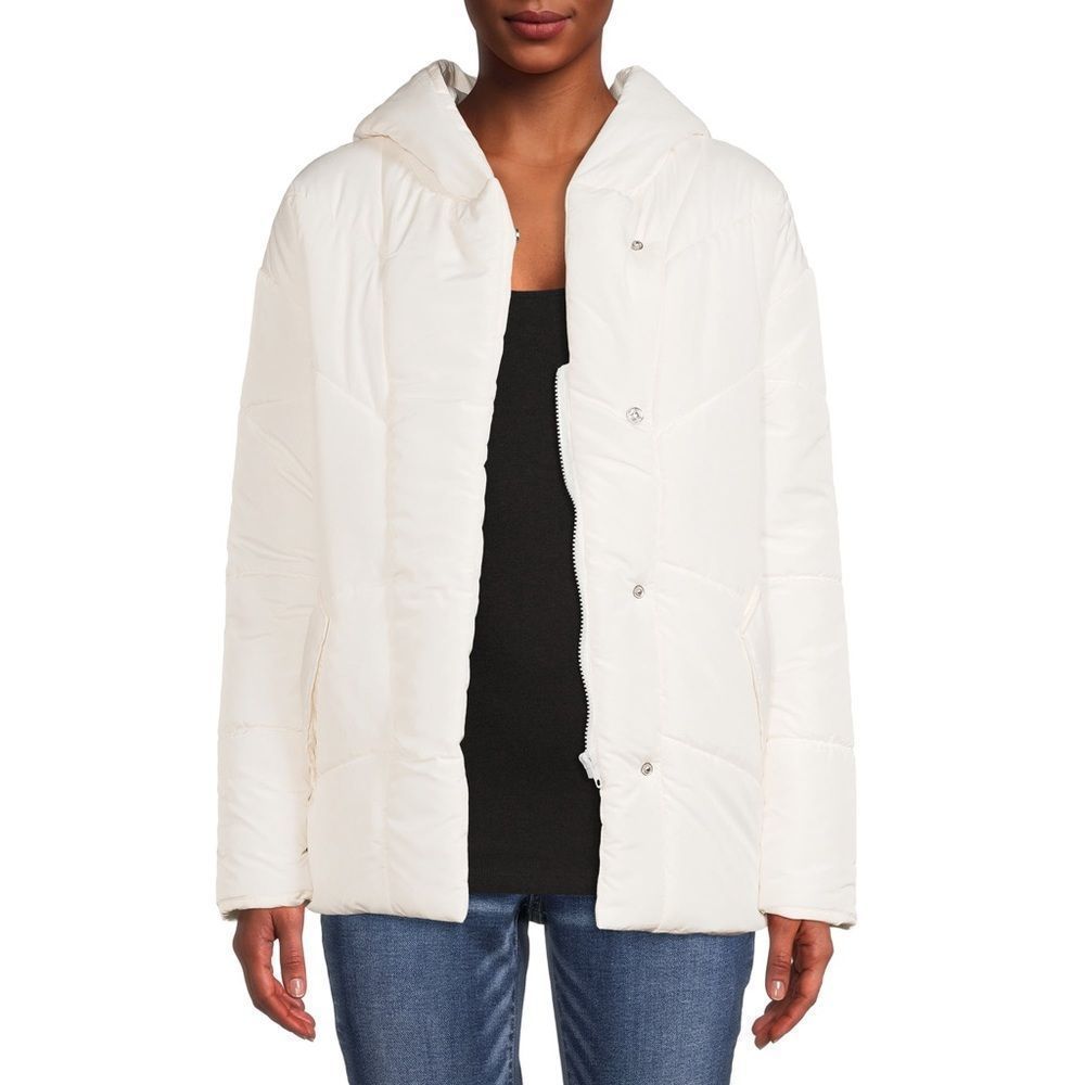 Jason Maxwell Hooded Puffer Coat NWT White Size M.